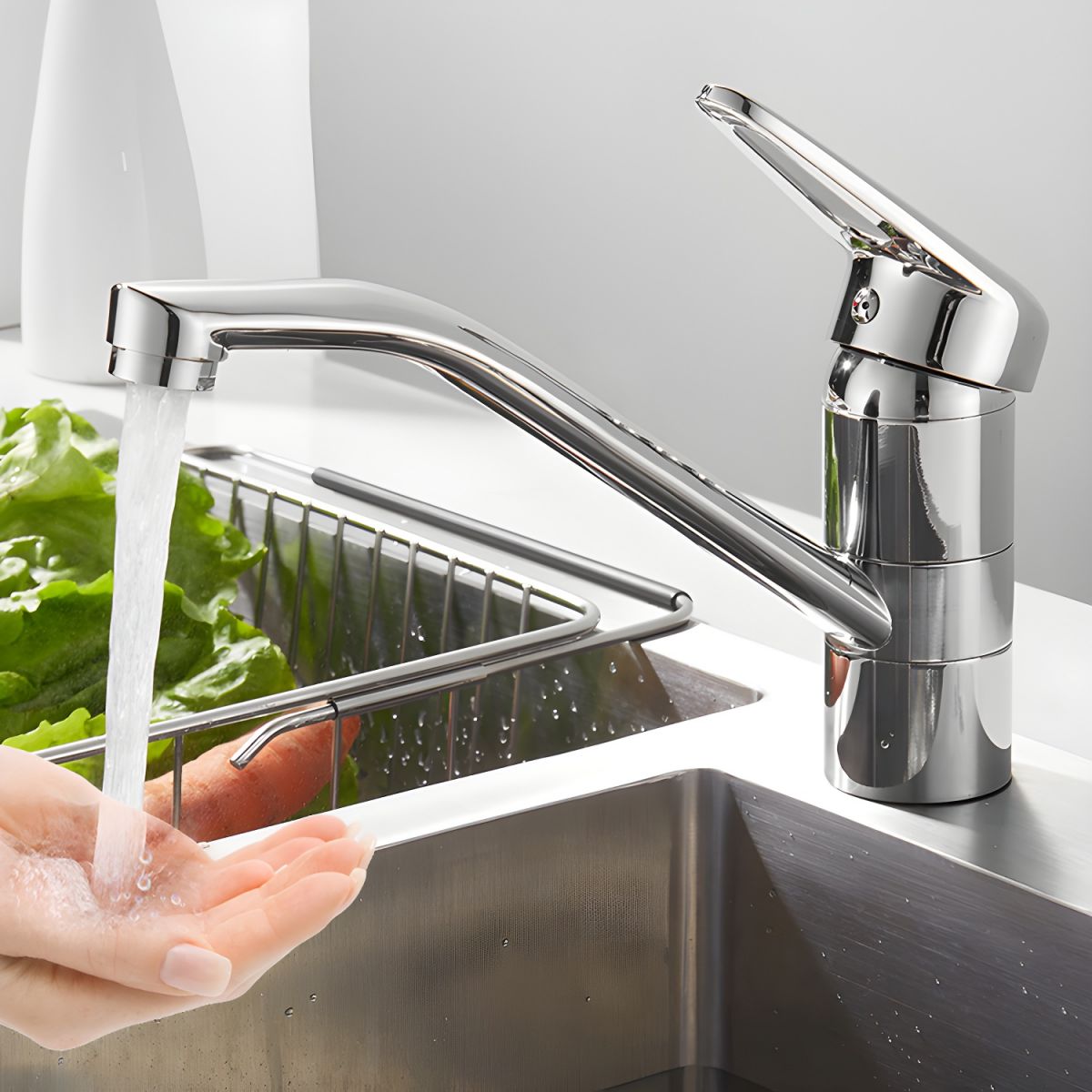 Thalvika | Elegant Low Arc Swivel Spout Single Lever Kitchen Sink Mixer Tap