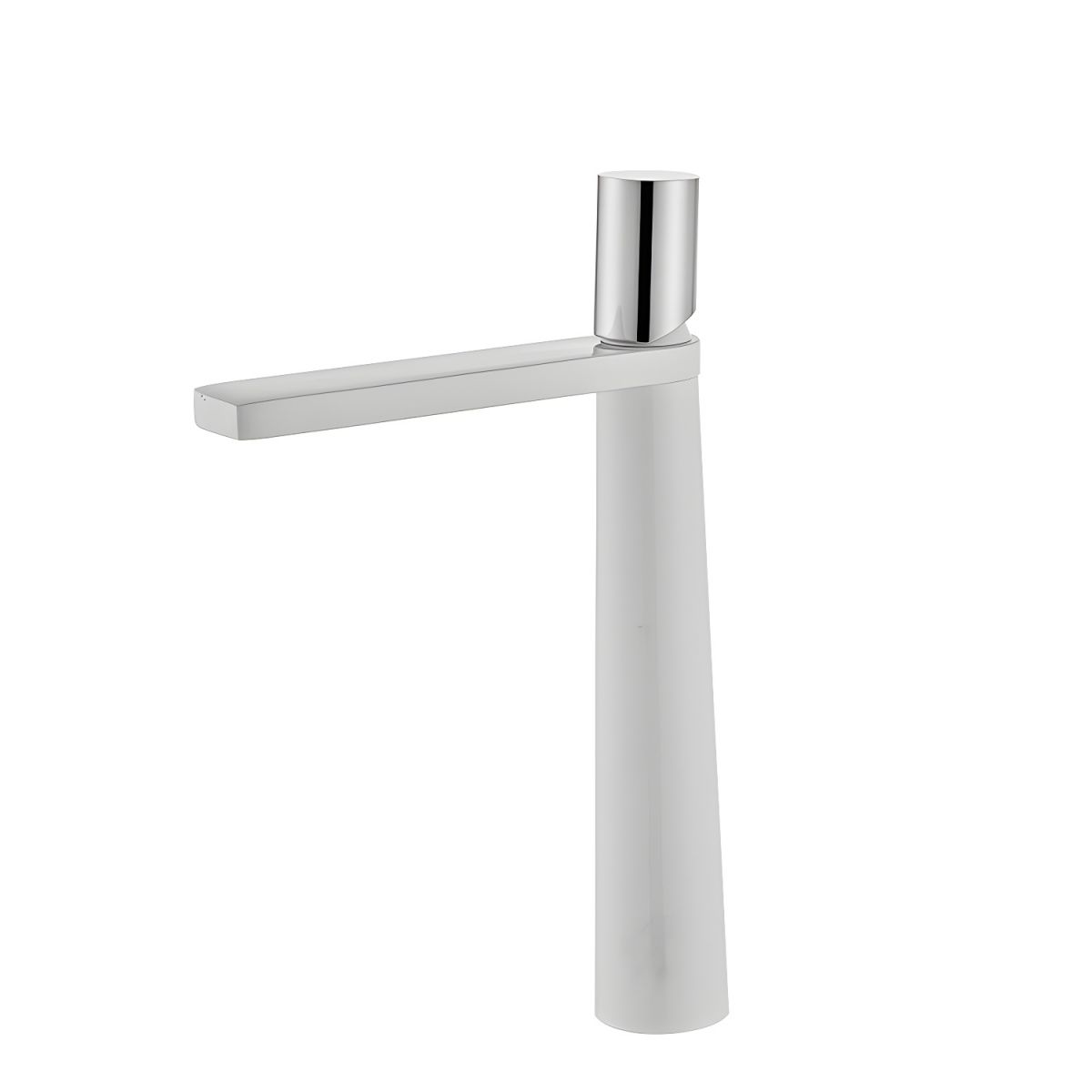 Thalruvne | Modern Cylindrical Silhouette Single Hole Bathroom Sink Tap with Rotary Knob
