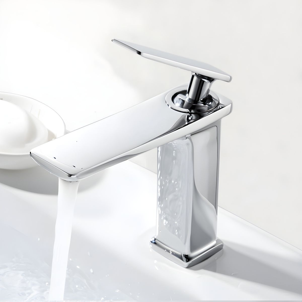 Juvandis | Modern Cuboid Profile Single Lever Bathroom Basin Tap