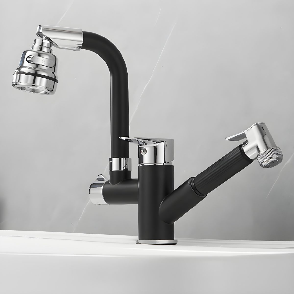 Sylthor | Luxury Swivel Spout High Arc Vessel Bathroom Sink Tap