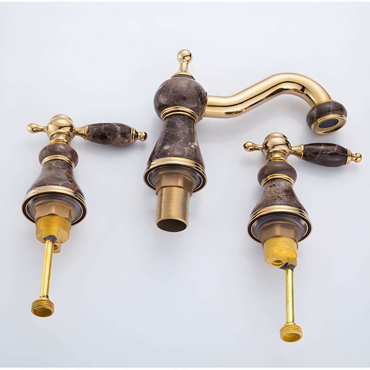 Huldrene | Elegant Arched Profile Widespread Bathroom Sink Tap