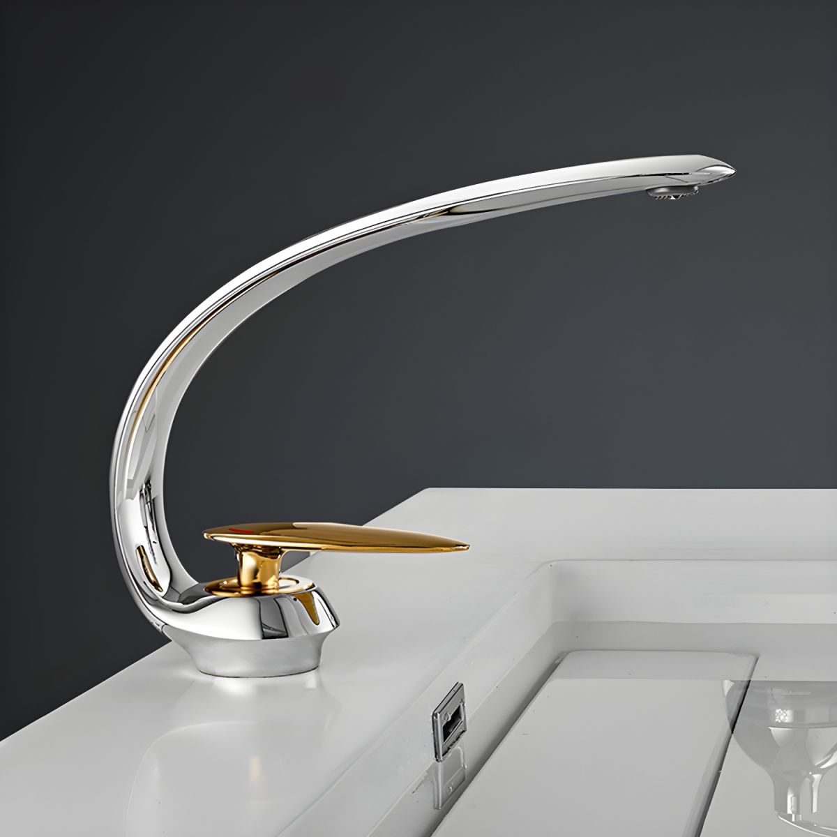 Solvarka | Modern Arched Silhouette Single Lever Bathroom Sink Tap