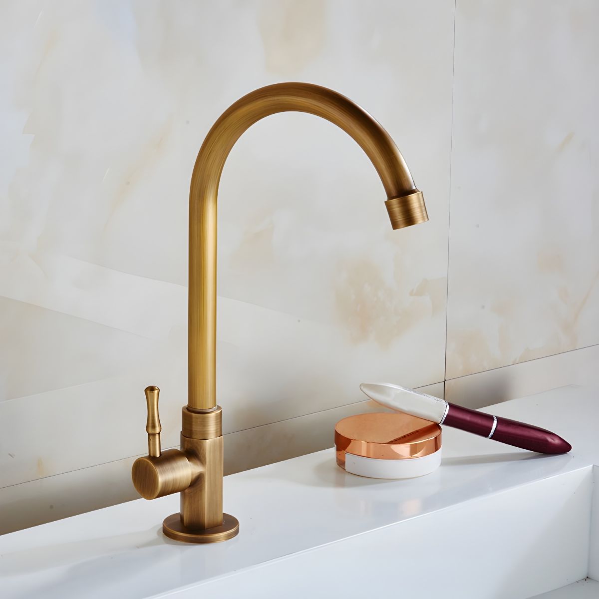 Lythavik | Elegant Gooseneck High Arc Kitchen Sink Mixer Tap with Lever