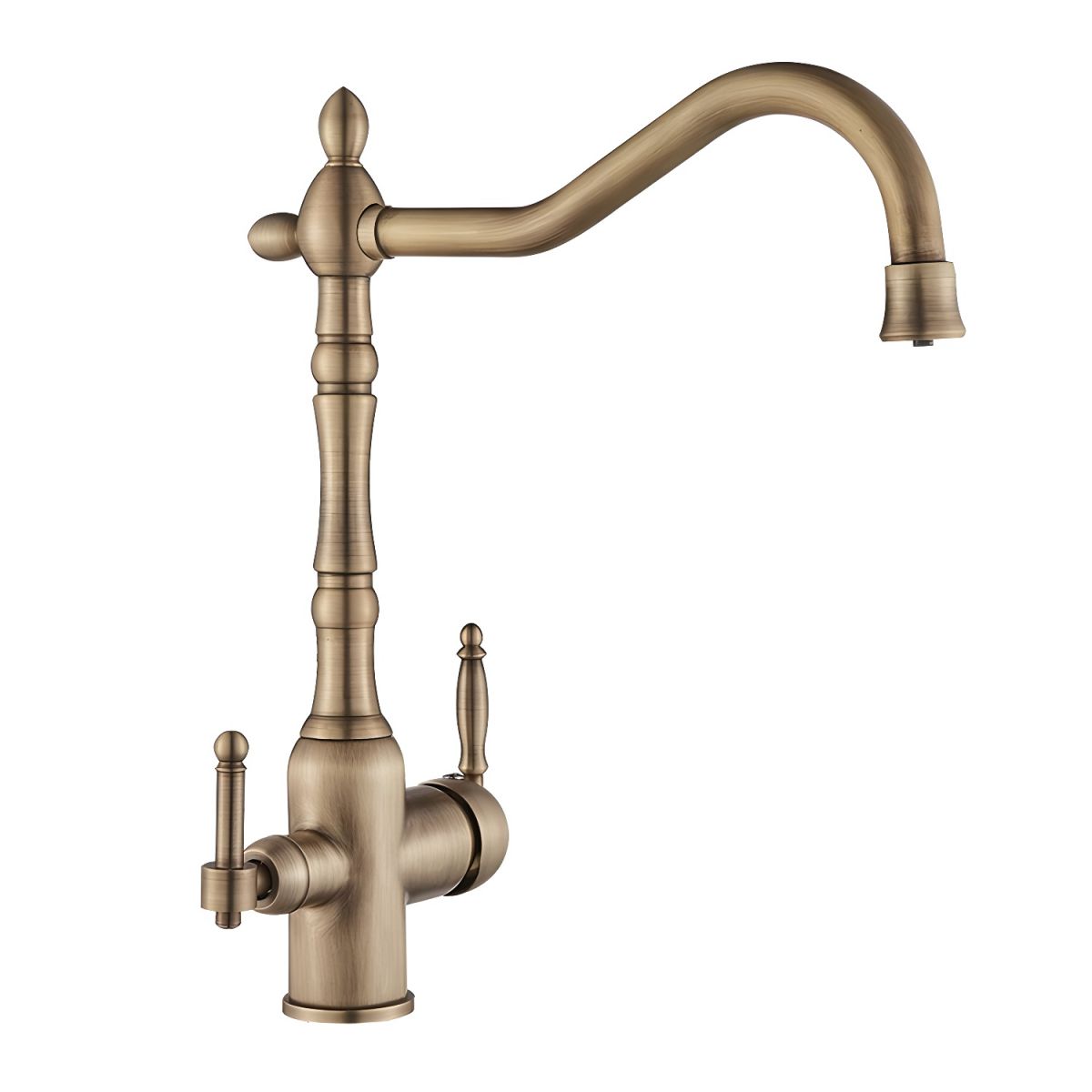 Halvarden | Classic Tall Arched Profile Two Handle Kitchen Sink Mixer Tap