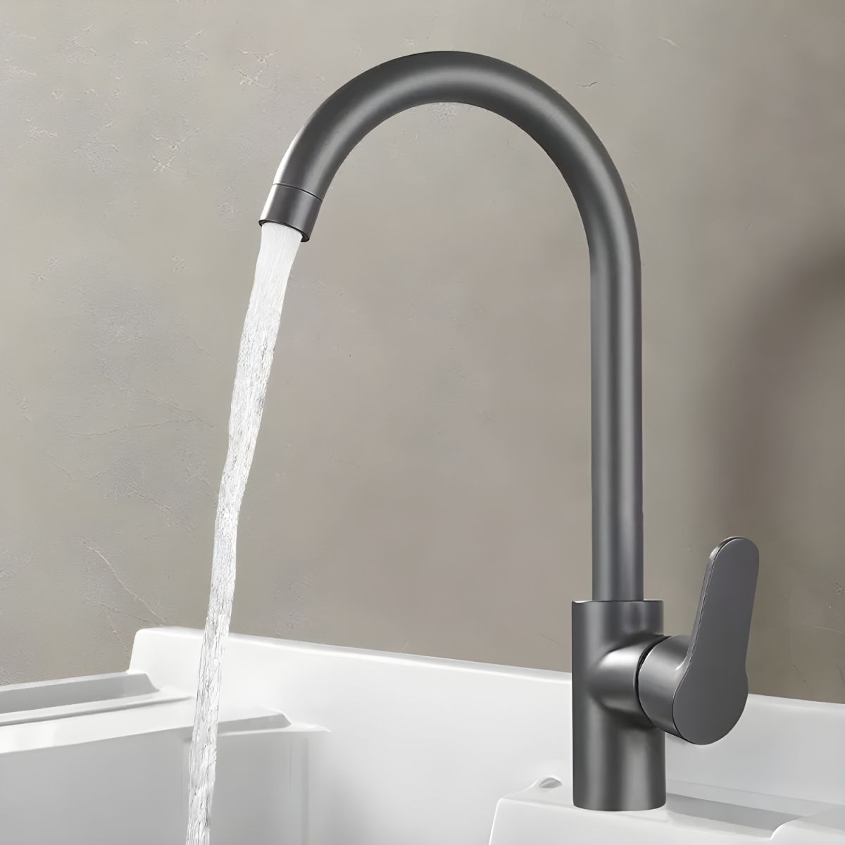 Halvike | Modern High Arc Swivel Spout Kitchen Sink Mixer Tap