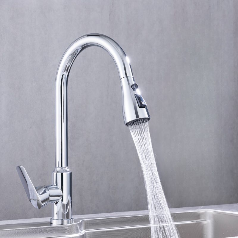 Jorunne | Nordic High Arc Retractable Spout Kitchen Sink Mixer Tap