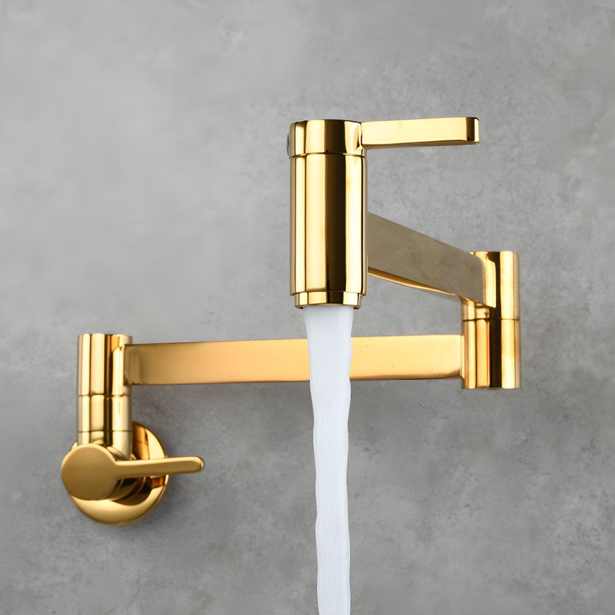 Nordviken | Wall Mounted Folding Dual Lever Kitchen Pot Filler Tap