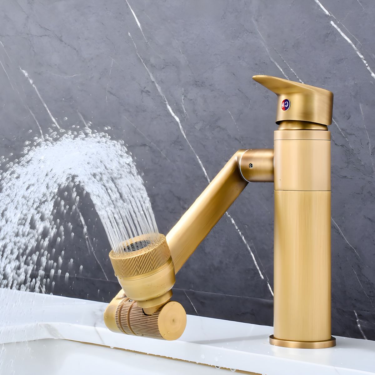 Kyndrill | Modern Articulated Arm Single Lever Bathroom Basin Tap