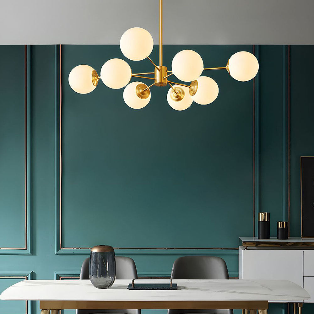 Aurum | Modern Multi-Light Frosted Glass Globe Sputnik Chandelier