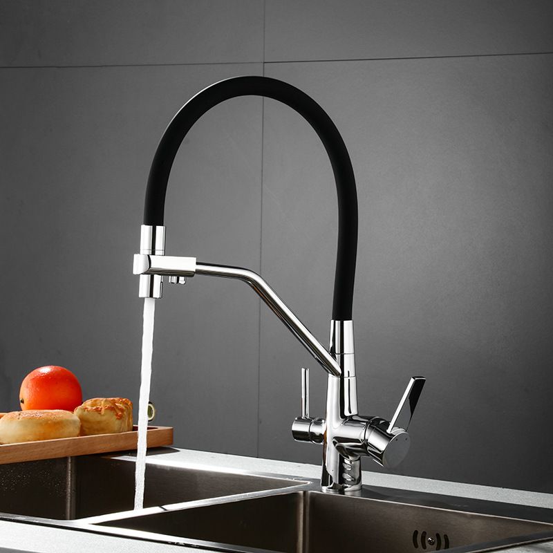 Luvrenic | Professional Arched Profile Dual Lever Kitchen Sink Mixer Tap