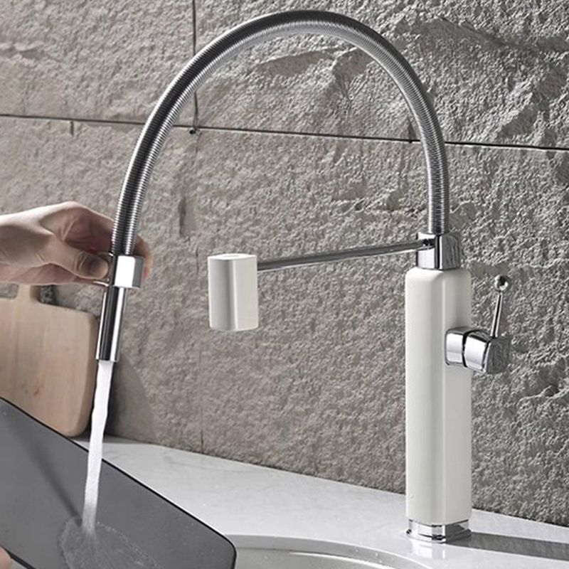 Alvonde | Industrial Arched Spring Spout Single Lever Kitchen Sink Mixer Tap