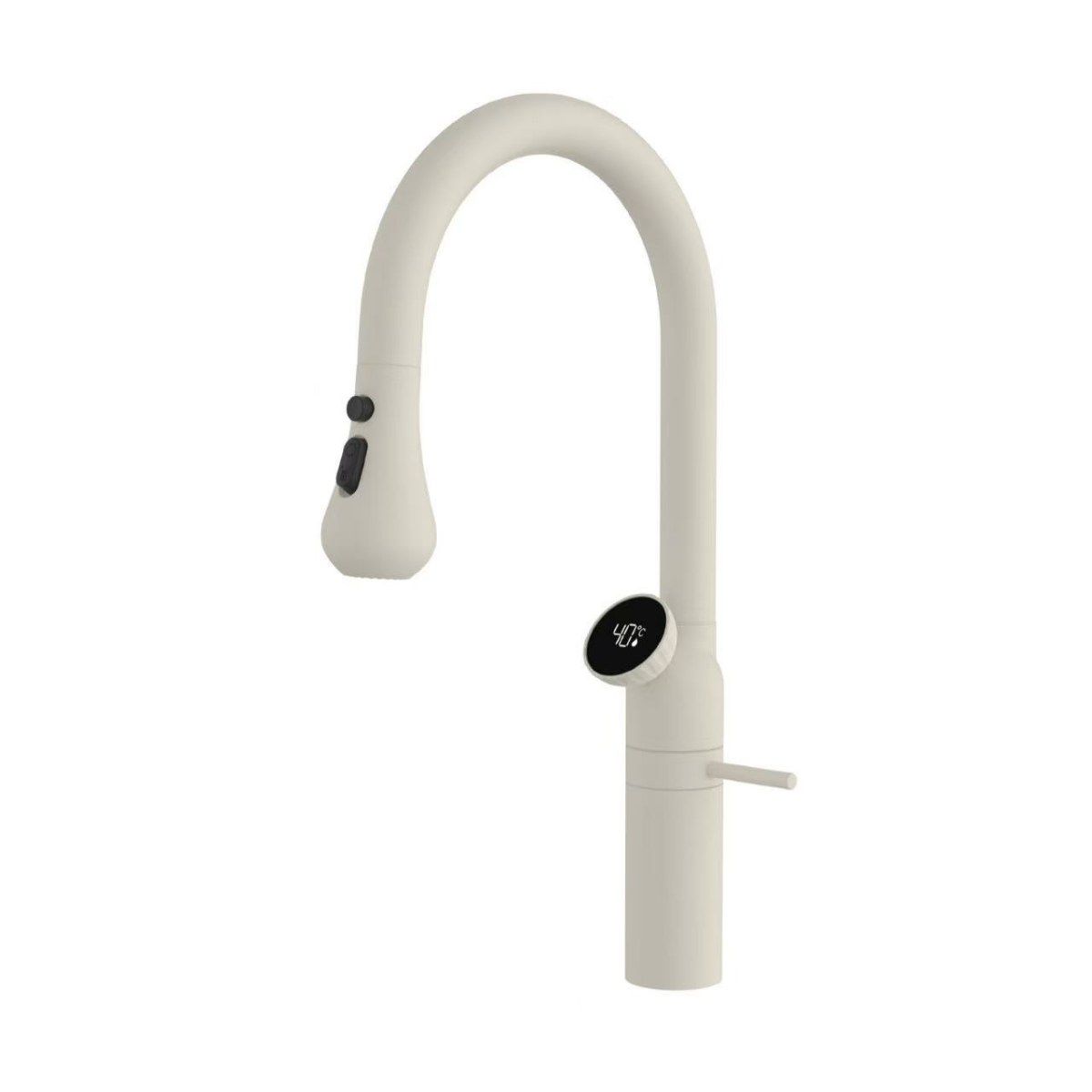 Syltara | Professional Arched Retractable Spout Kitchen Mixer Tap with Temperature Display
