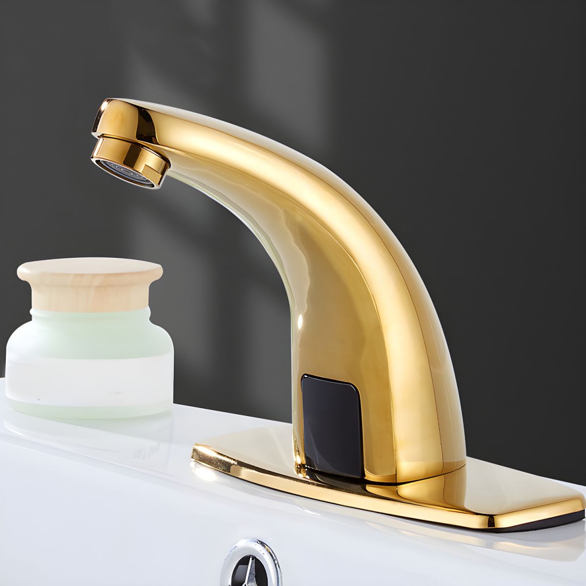 Alvudire | Contemporary Low Arc Touchless Motion Sensor Centerset Bathroom Tap