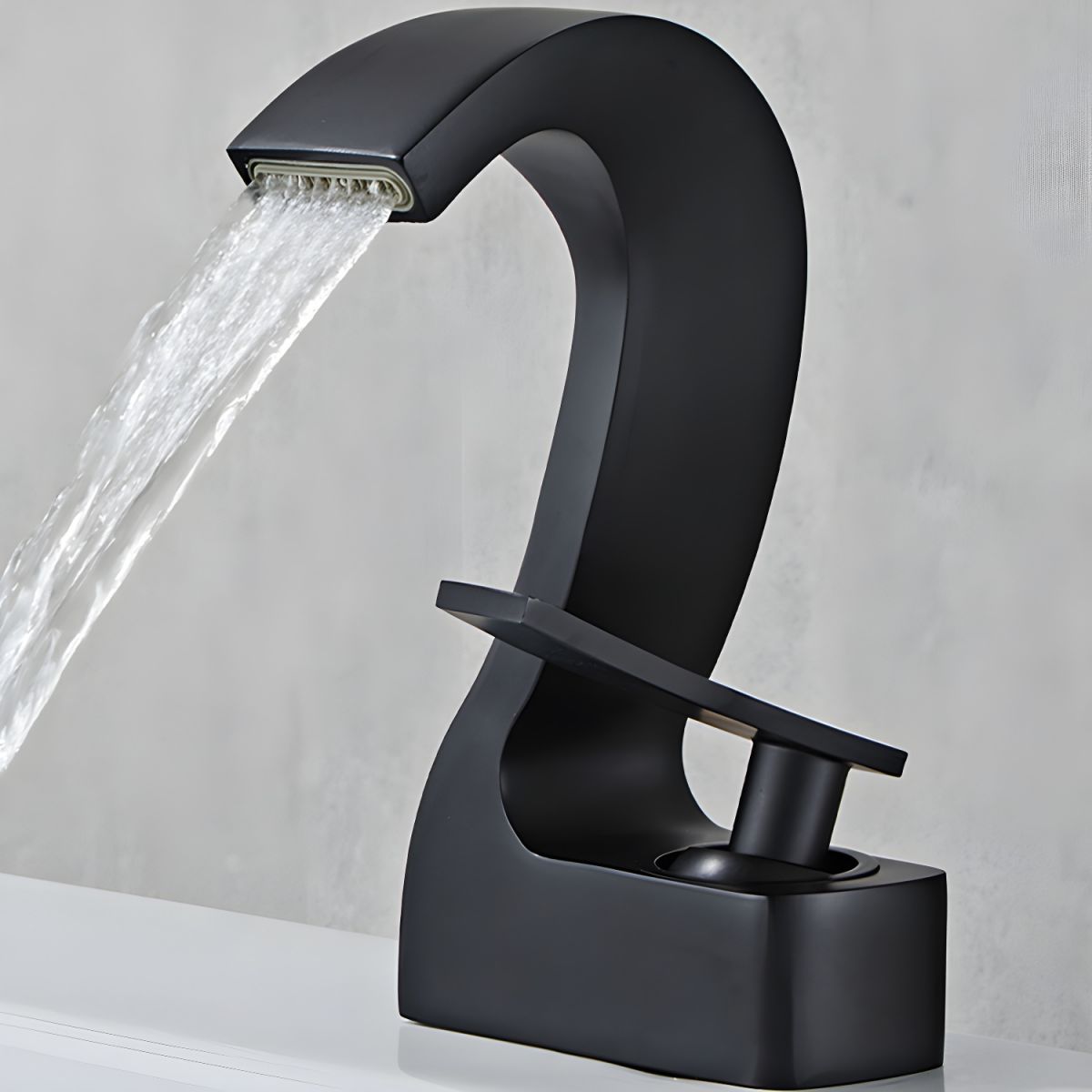Sylvake | Modern Arched Silhouette Centerset Lever Handle Bathroom Sink Tap