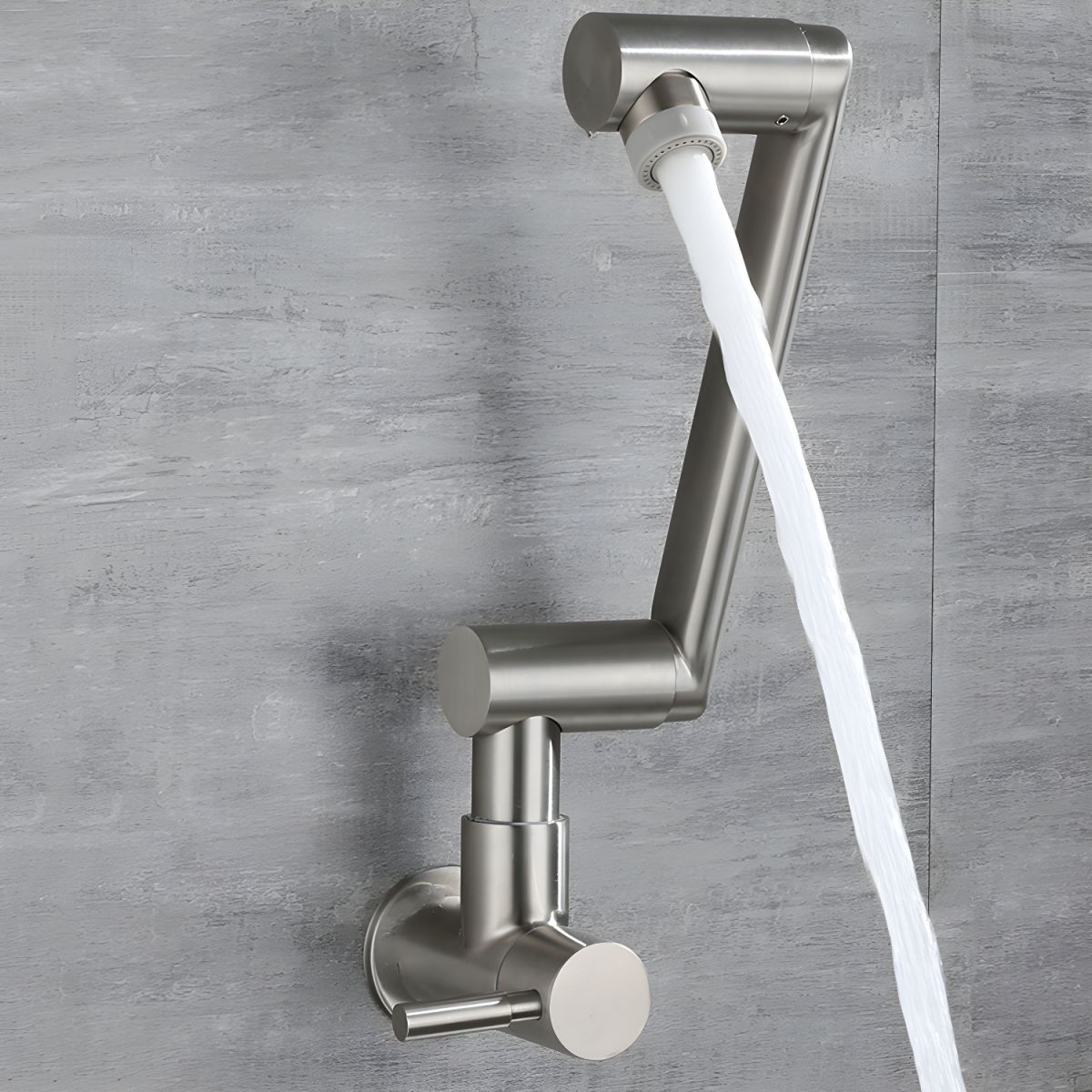 Nythronic | Modern Articulated Arm Swivel Spout Wall Mounted Bathroom Tap