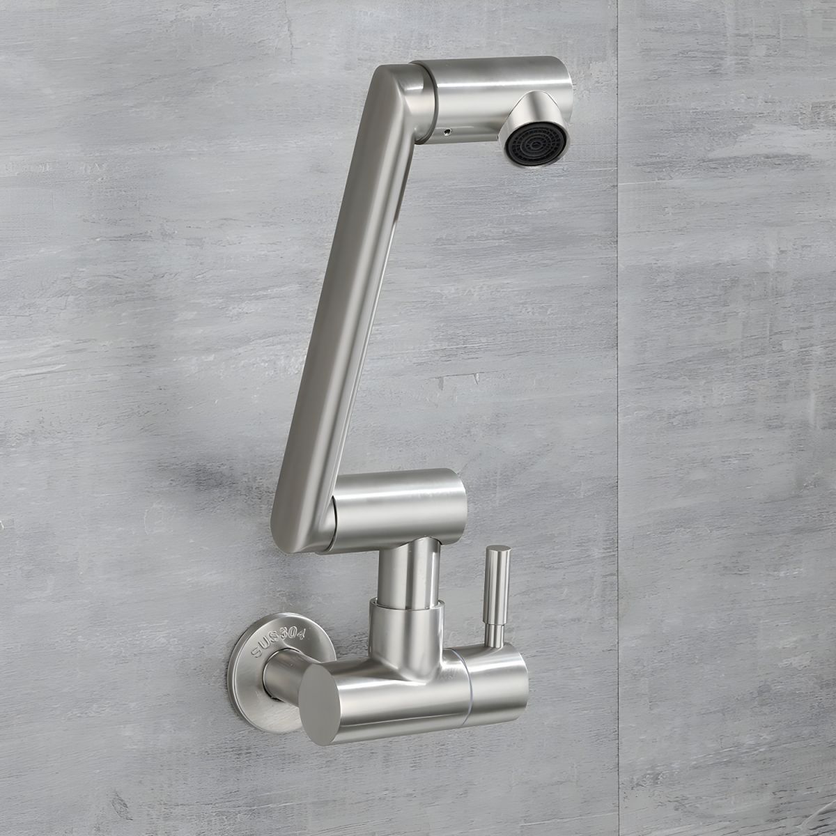 Nythronic | Modern Articulated Arm Swivel Spout Wall Mounted Bathroom Tap