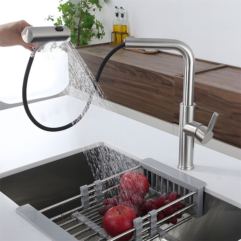 Kalsvane | Nordic L-Shaped Retractable Spout Kitchen Sink Mixer Tap