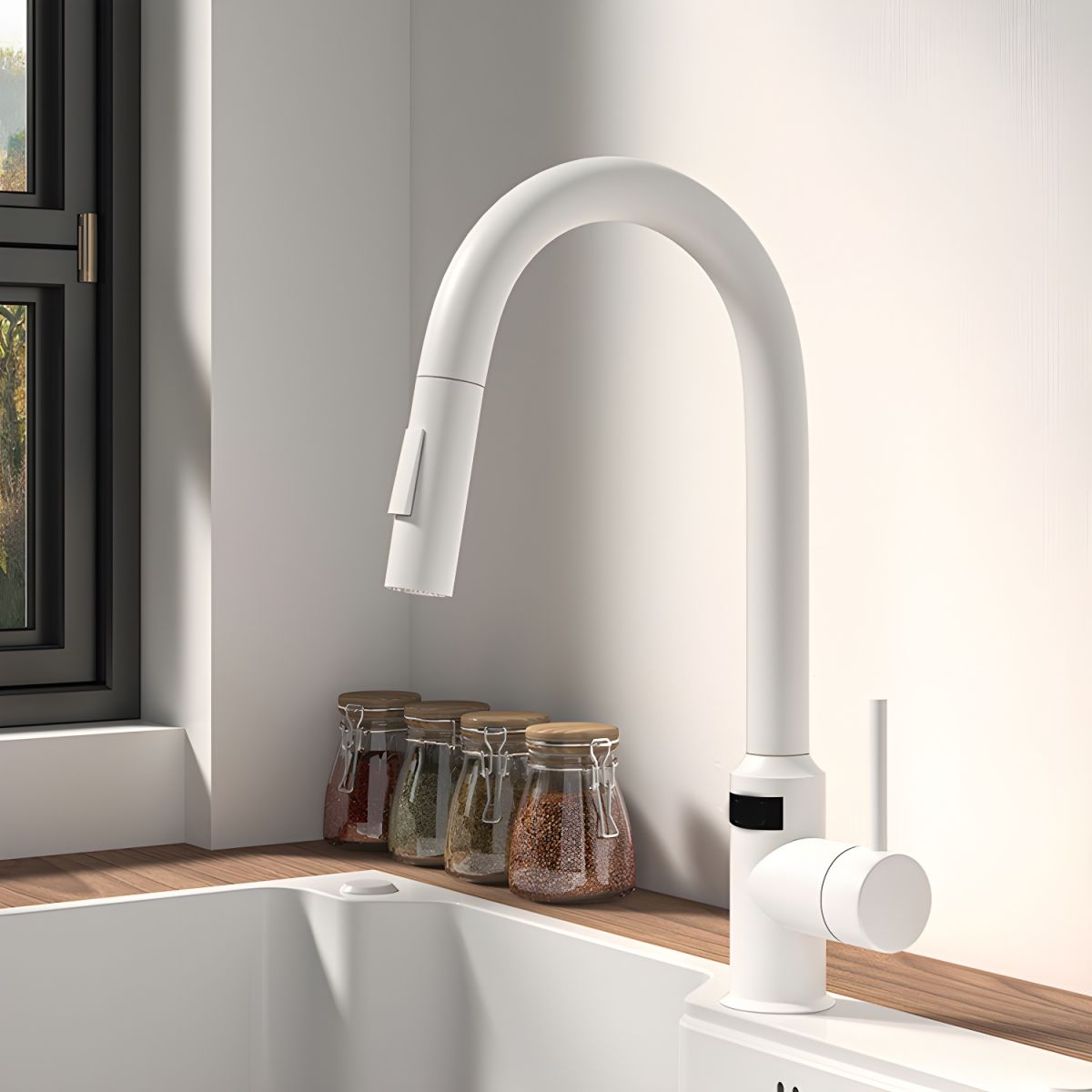 Elvarke | Touch Activated Pull Down High Arc Kitchen Sink Mixer Tap