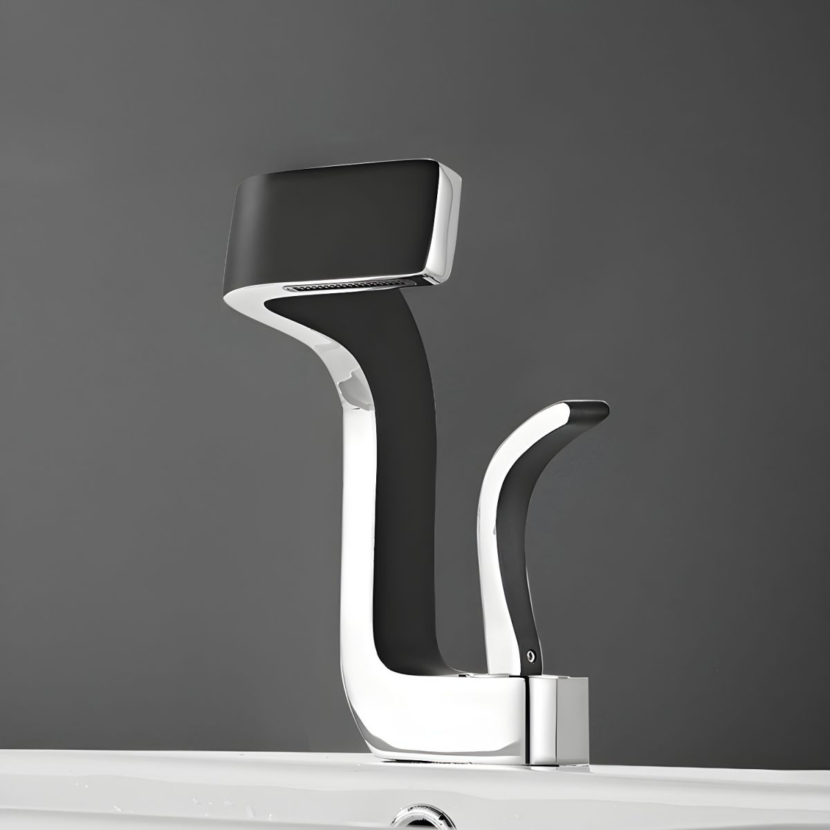 Lythrac | Modern Angular Profile Waterfall Bathroom Basin Tap