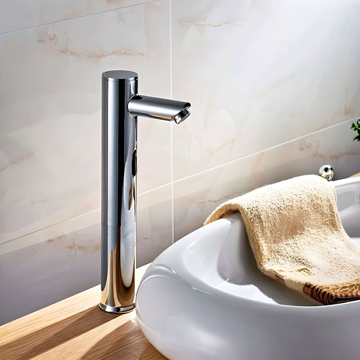 Strovic | Tall Modern Touchless Motion Sensor Vessel Bathroom Sink Tap