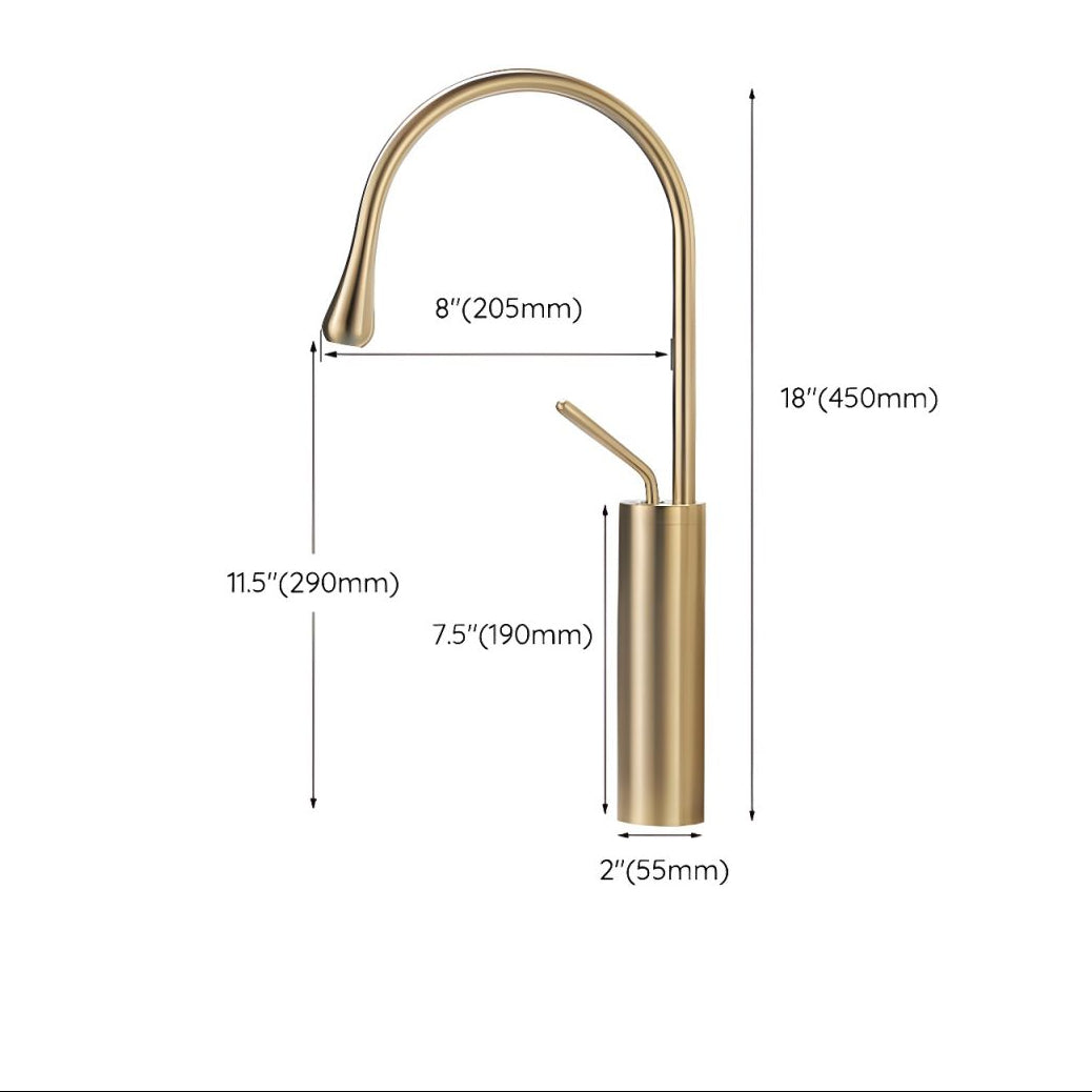 Lyvorne | Modern Circular Swivel Spout Single Lever Vessel Bathroom Basin Tap