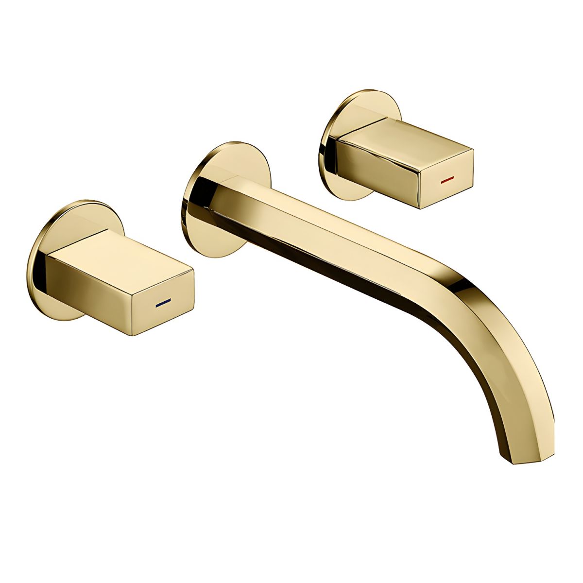 Juvallur | Modern Curved Profile Wall Mounted Bathroom Tap with Dual Knobs