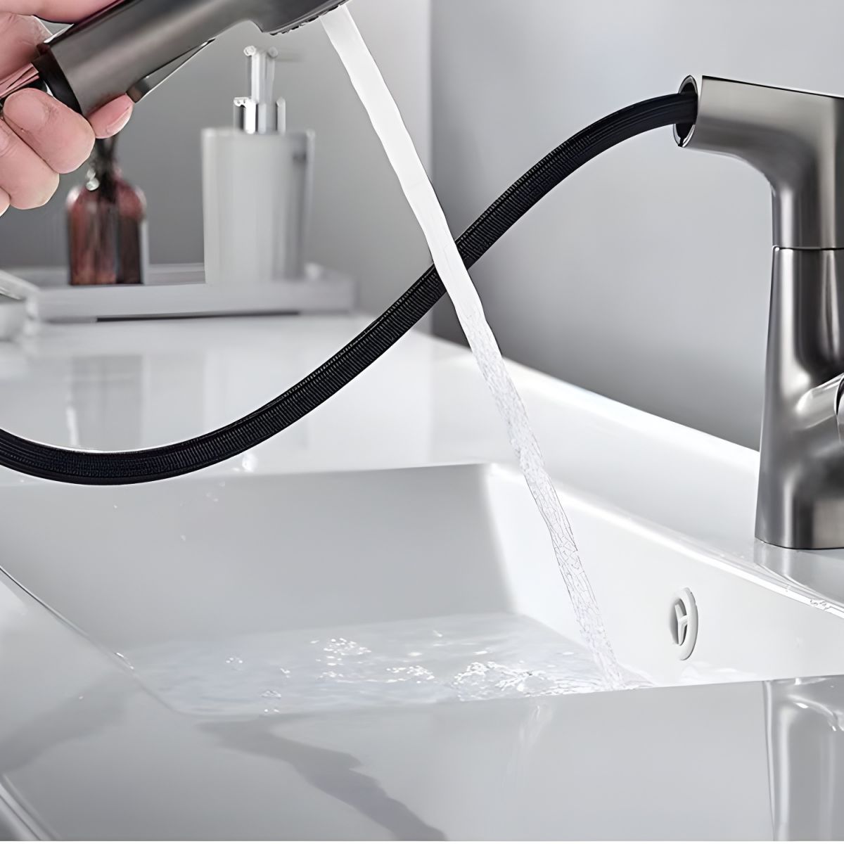 Nordivik | Sleek Retractable Spout Kitchen Sink Mixer Tap with Lever Handle