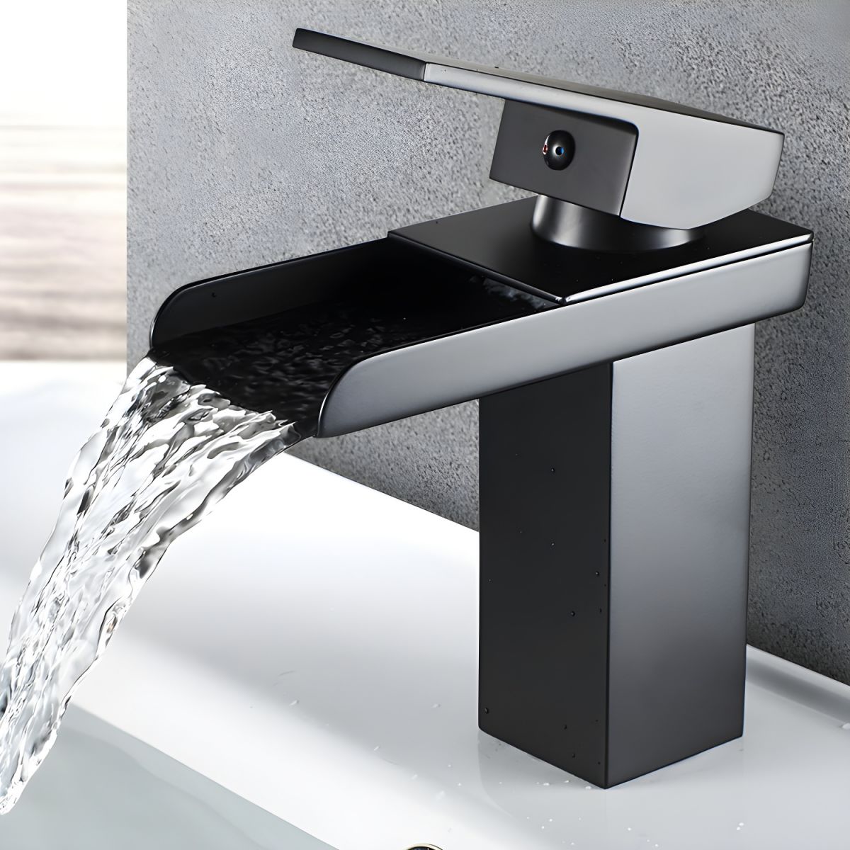 Kestruve | Modern Column Waterfall Spout Bathroom Sink Tap