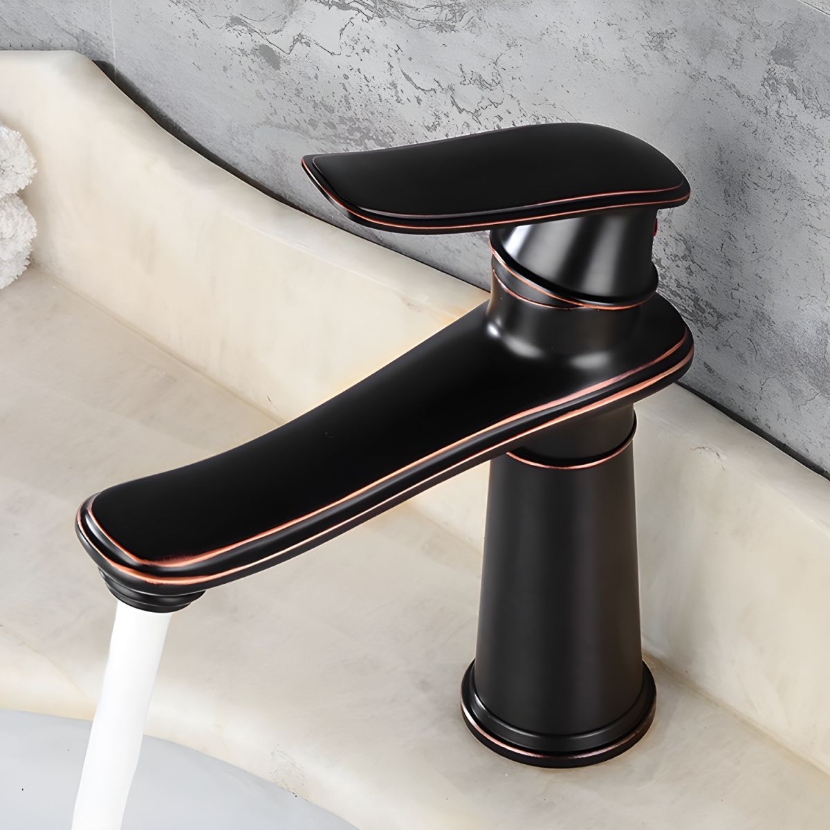 Alsvior | Vintage Low Arc Widespread Lever Bathroom Sink Tap