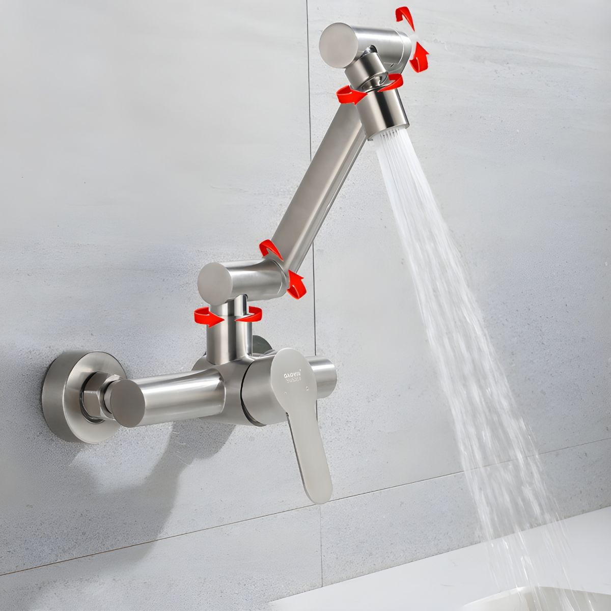 Evalken | Professional Low Profile Folding Arm Pot Filler Kitchen Sink Mixer Tap