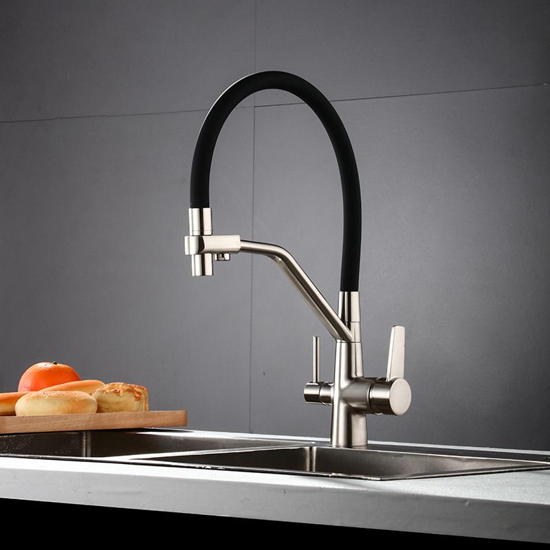 Luvrenic | Professional Arched Profile Dual Lever Kitchen Sink Mixer Tap
