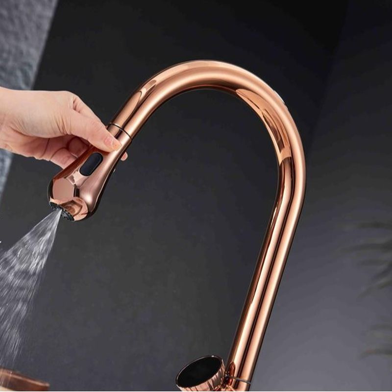 Syltara | Professional Arched Retractable Spout Kitchen Mixer Tap with Temperature Display