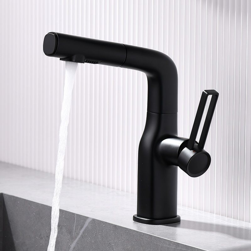 Mysivalla | Modern Curved Column Bathroom Sink Tap with Retractable Spout