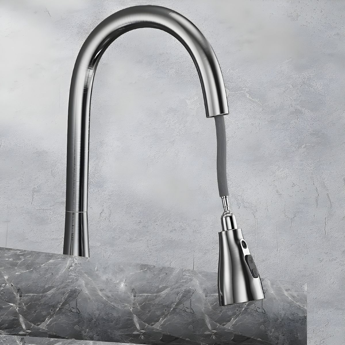Aerialvik | Modern High Arc Touchless Retractable Spout Kitchen Sink Mixer Tap