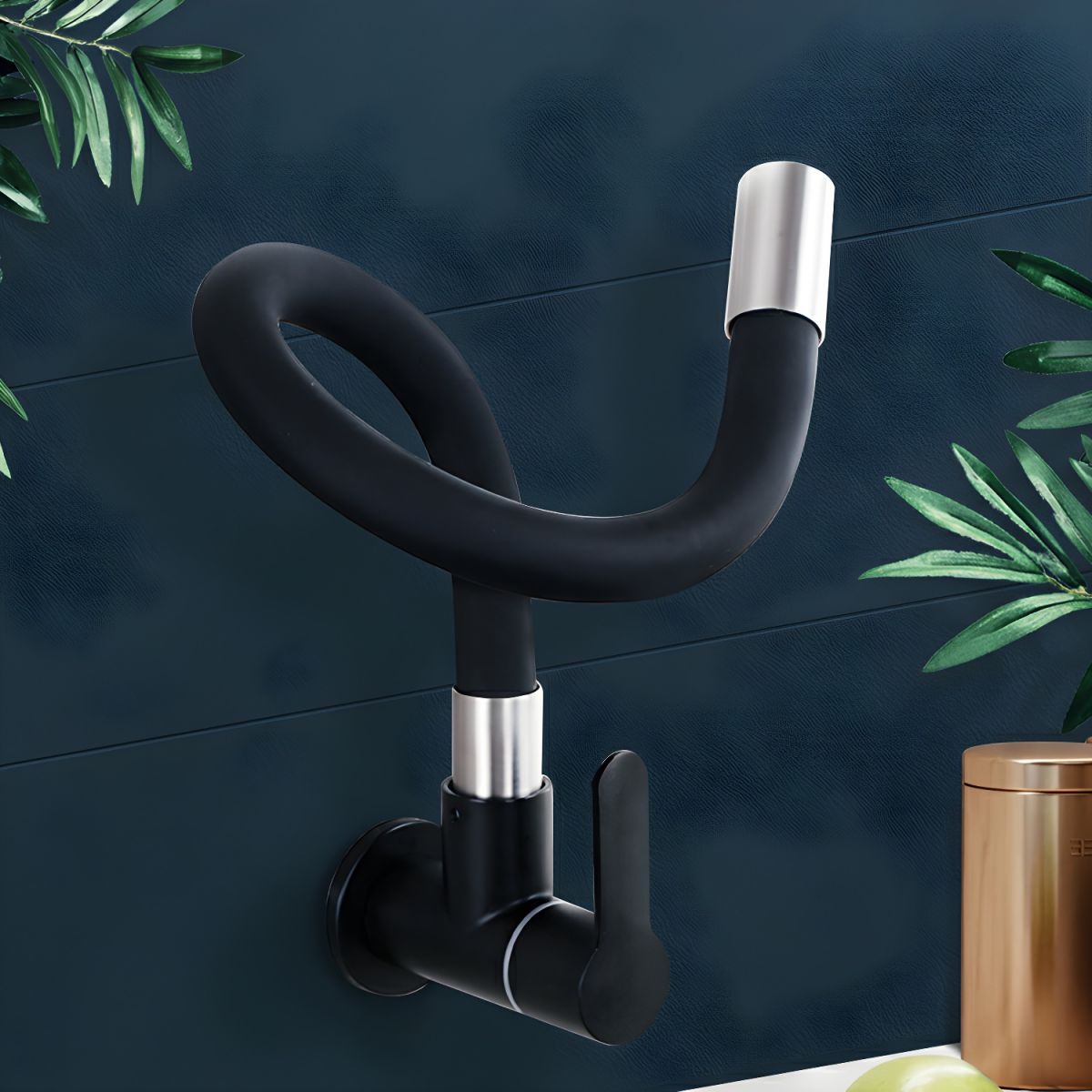 Arvordic | High Arc Wall Mounted Fluid Swivel Spout Kitchen Sink Tap