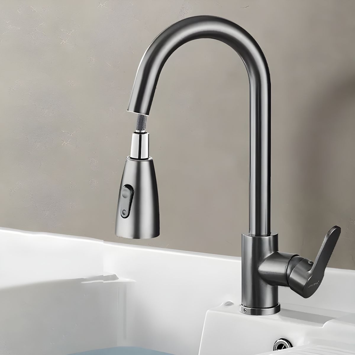 Halvike | Modern High Arc Swivel Spout Kitchen Sink Mixer Tap