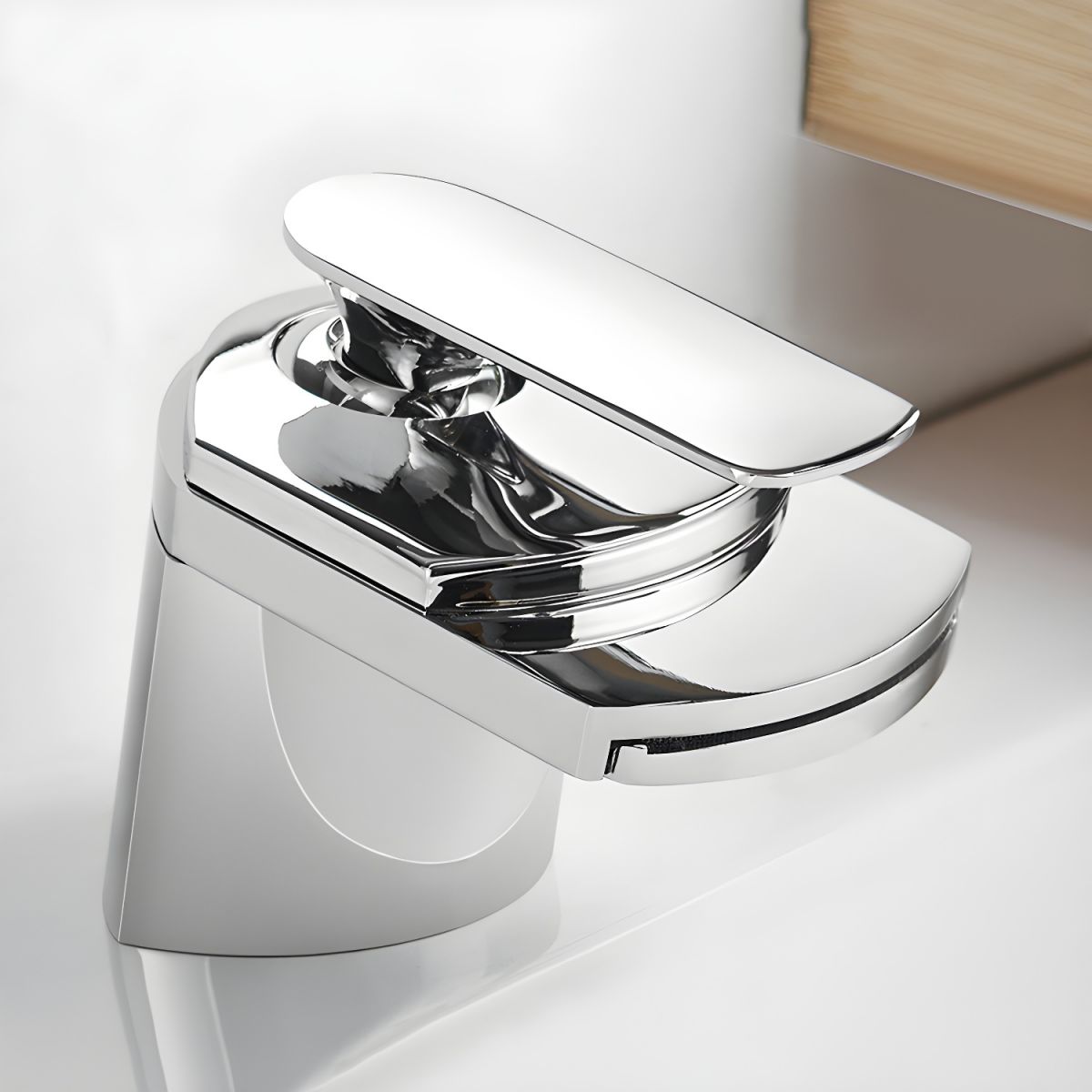 Kystrune | Modern Sloped Silhouette Waterfall Bathroom Sink Tap