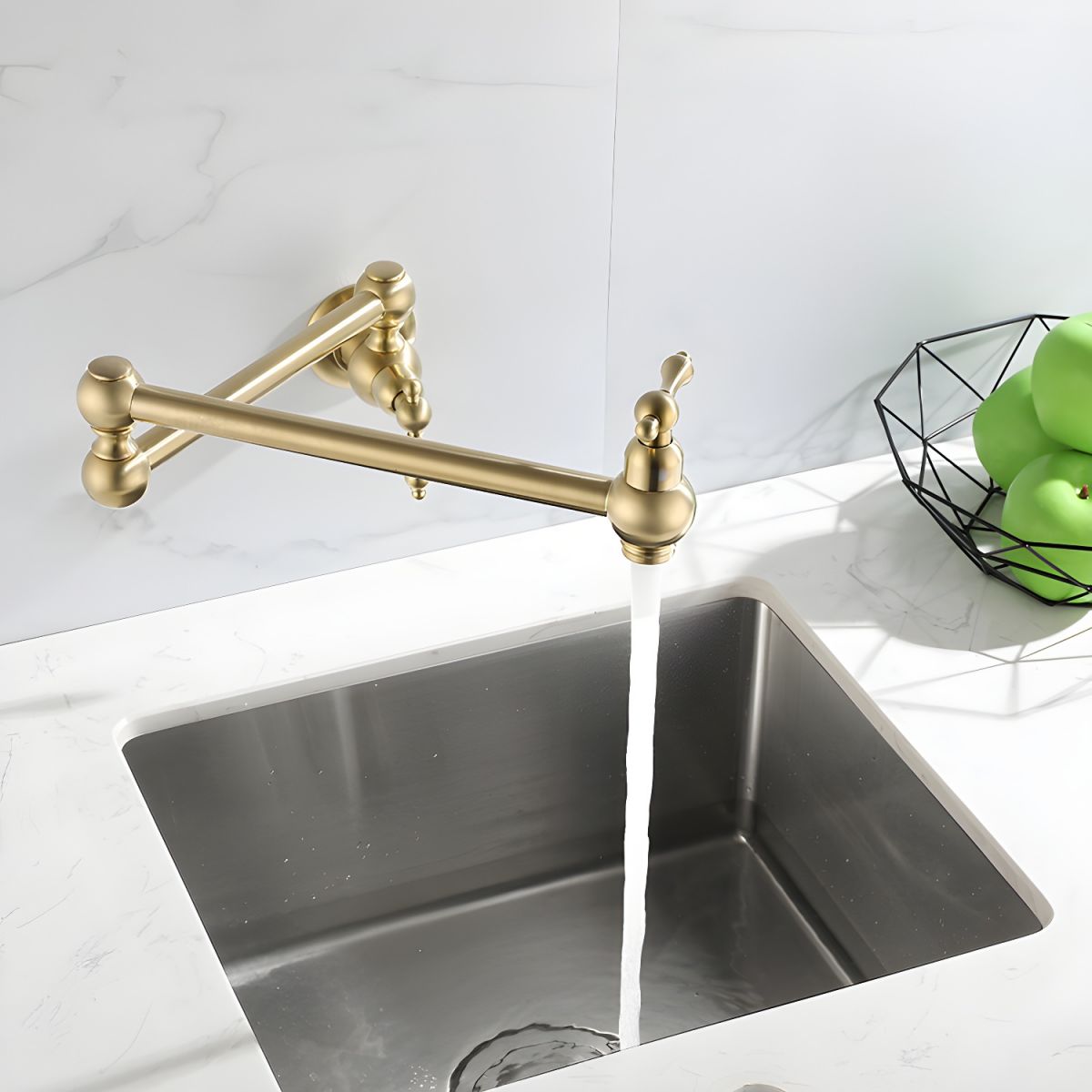 Arvikee | Elegant Wall Mounted Articulated Arm Kitchen Pot Filler Tap