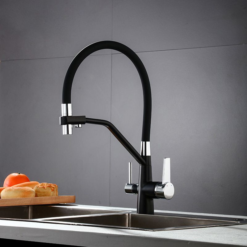Luvrenic | Professional Arched Profile Dual Lever Kitchen Sink Mixer Tap