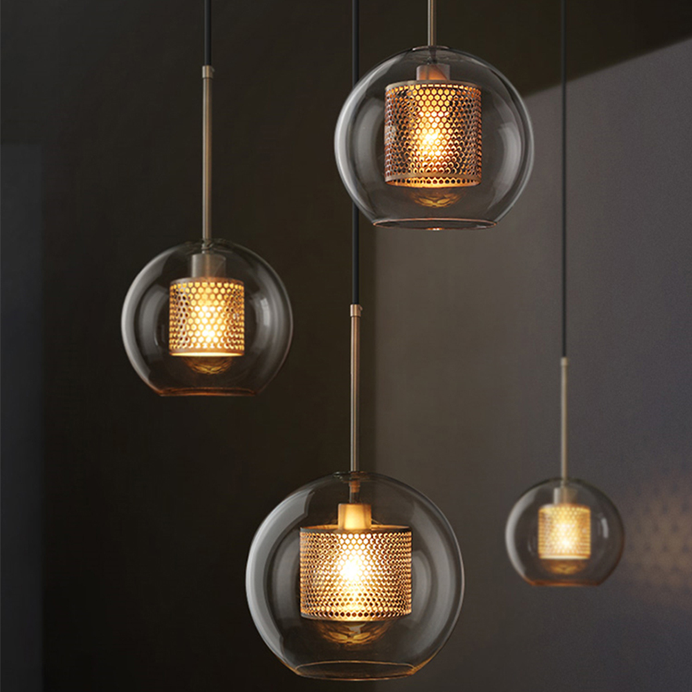 Cylura | Modern Clear Glass And Perforated Inner Lamp Pendant Light