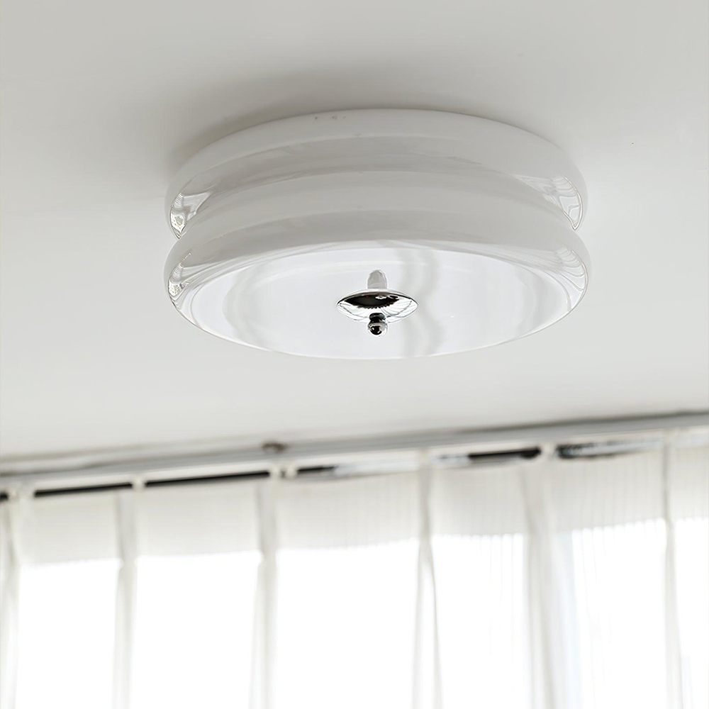 Crema | Vintage Cream Glass Flush Mount Ceiling Light