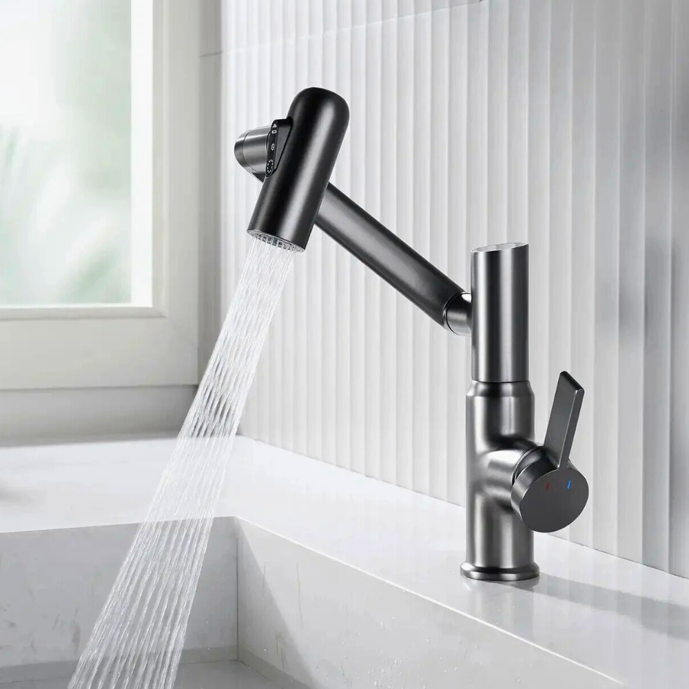 Nexus | Smart Swivel Basin Mixer Tap With 3-Mode Spray & Temperature Display