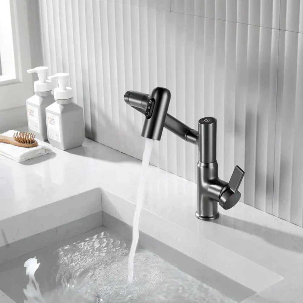 Nexus | Smart Swivel Basin Mixer Tap With 3-Mode Spray & Temperature Display