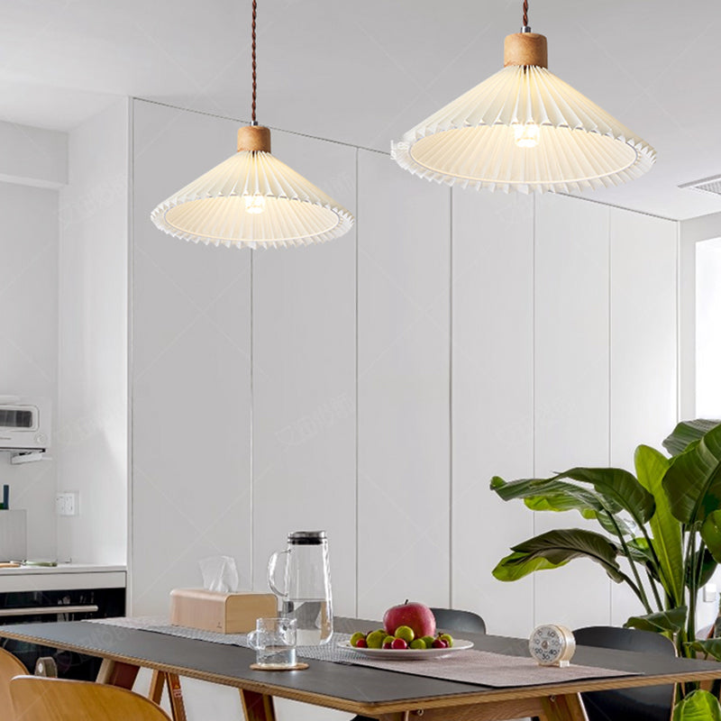 Luvithos | Architectural Cluster Plissé Pleated Timber Pendant Light