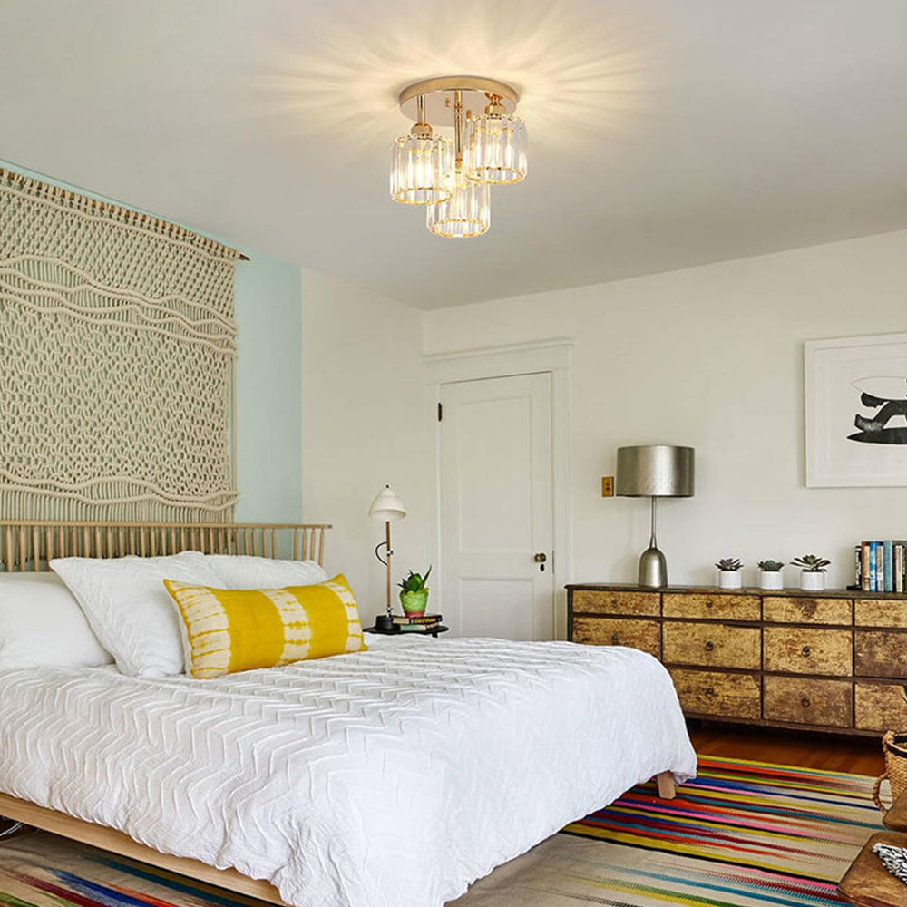 Luminera | Elegant Crystal Glass Semi Flush Ceiling Light