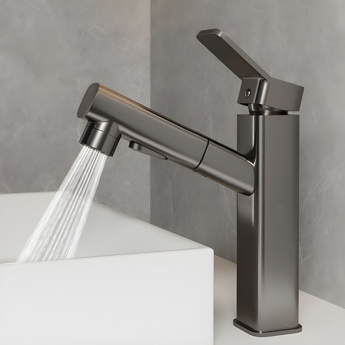 Oksvalah | Modern Geometric Column Profile Bathroom Sink Tap