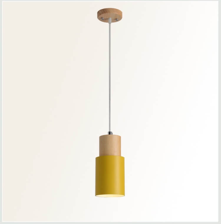 Zeralyon | Nordic Cylindrical Wood and Metal Pendant Light