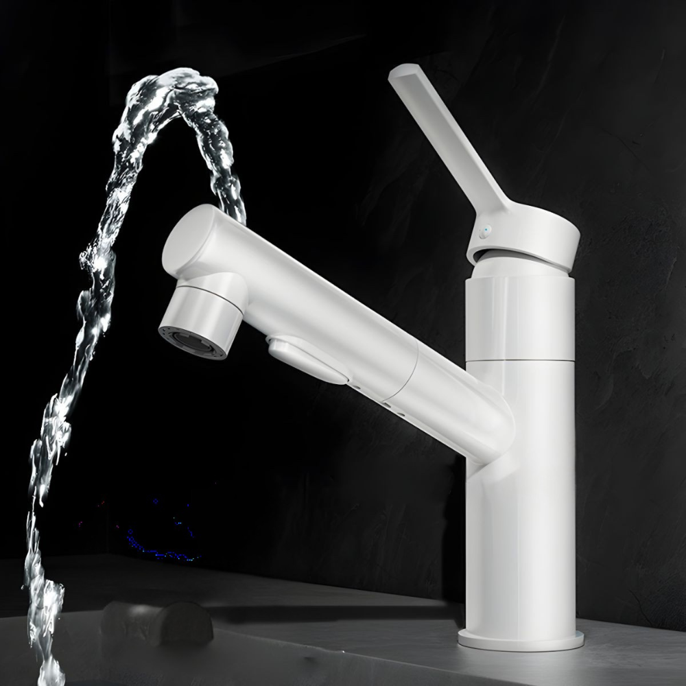 Oksvalah | Modern Geometric Column Profile Bathroom Sink Tap