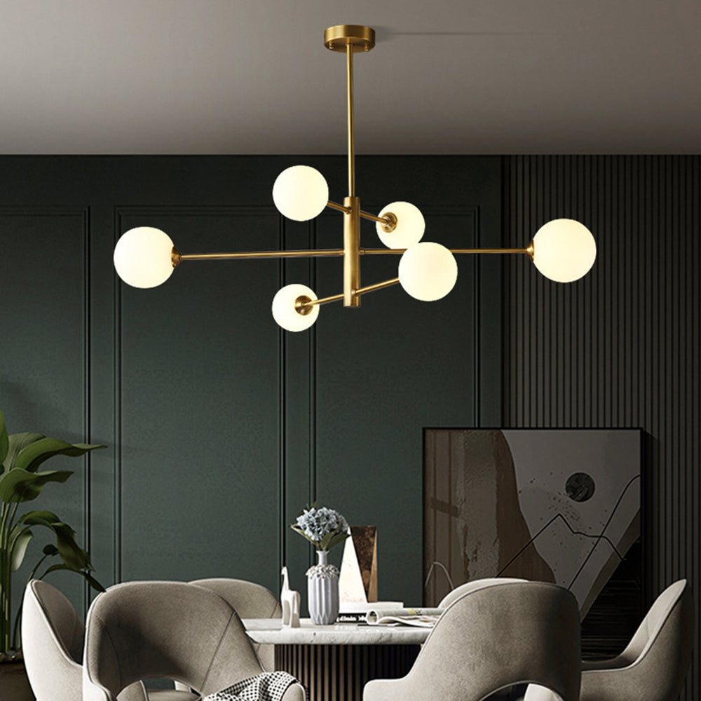 Elvorn | Symmetrical Spherical Glass Globe Modern Chandelier