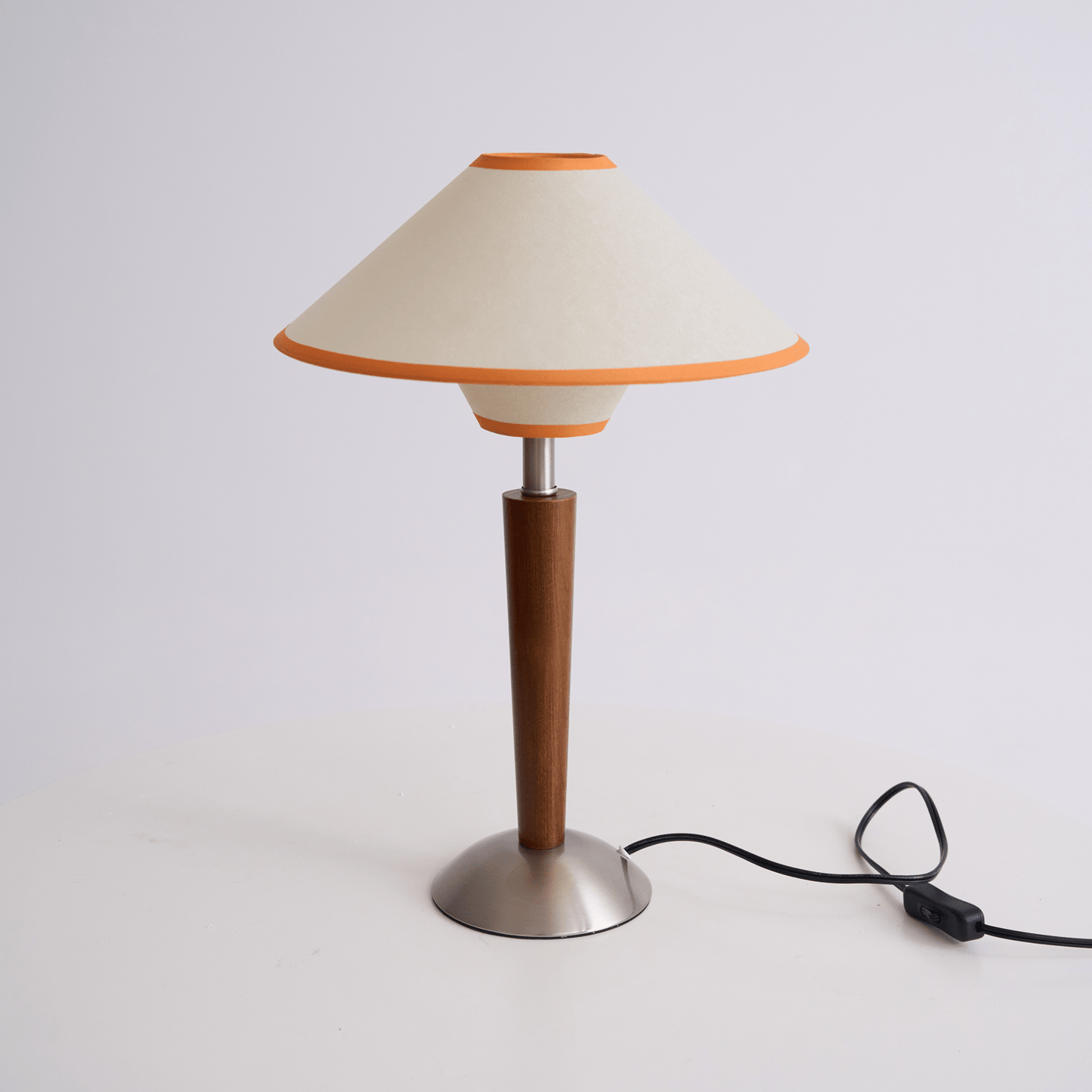 Zymorica | Midcentury Modern Walnut Column Accent Table Lamp